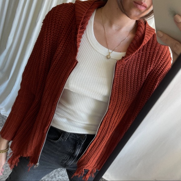 JACKET knitted crochet jacket — In Rust - Picture 4 of 8